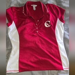 Red and White Women's Polo Shirt